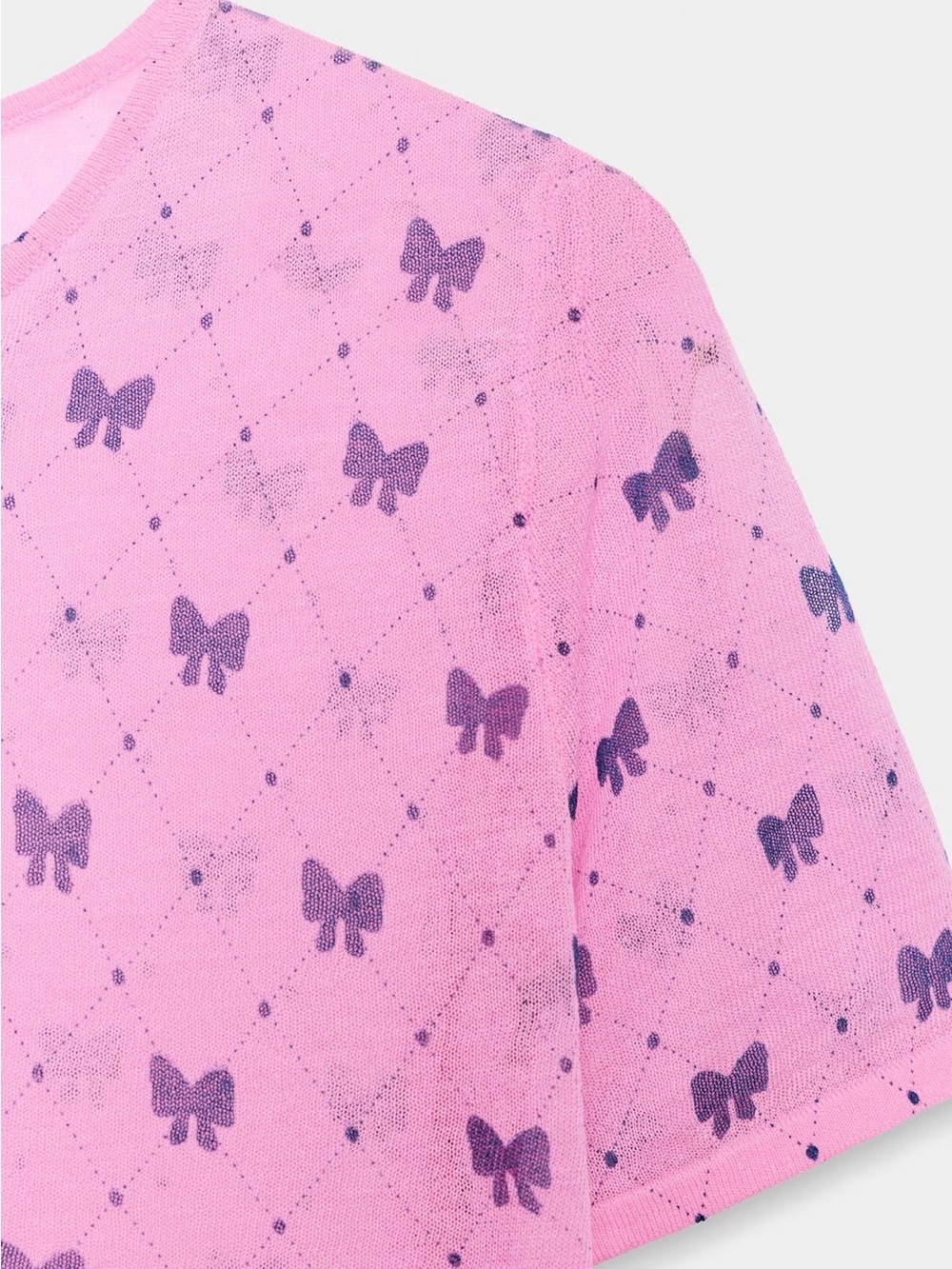 Zara Pink Tee with Purple Butterfly Print